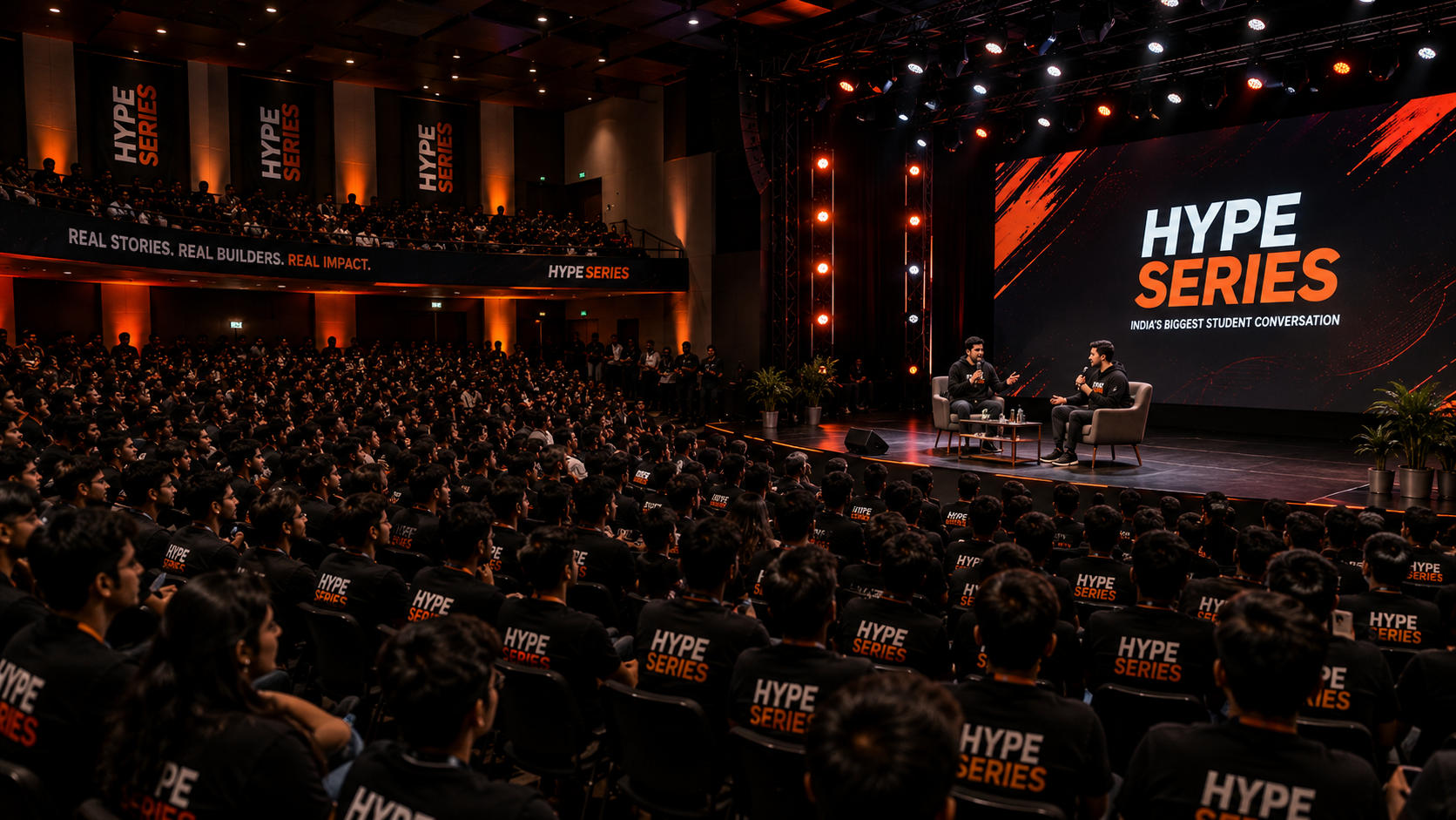 Students on stage at a Hype Series panel